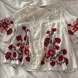 For Love and Lemons embroidered top